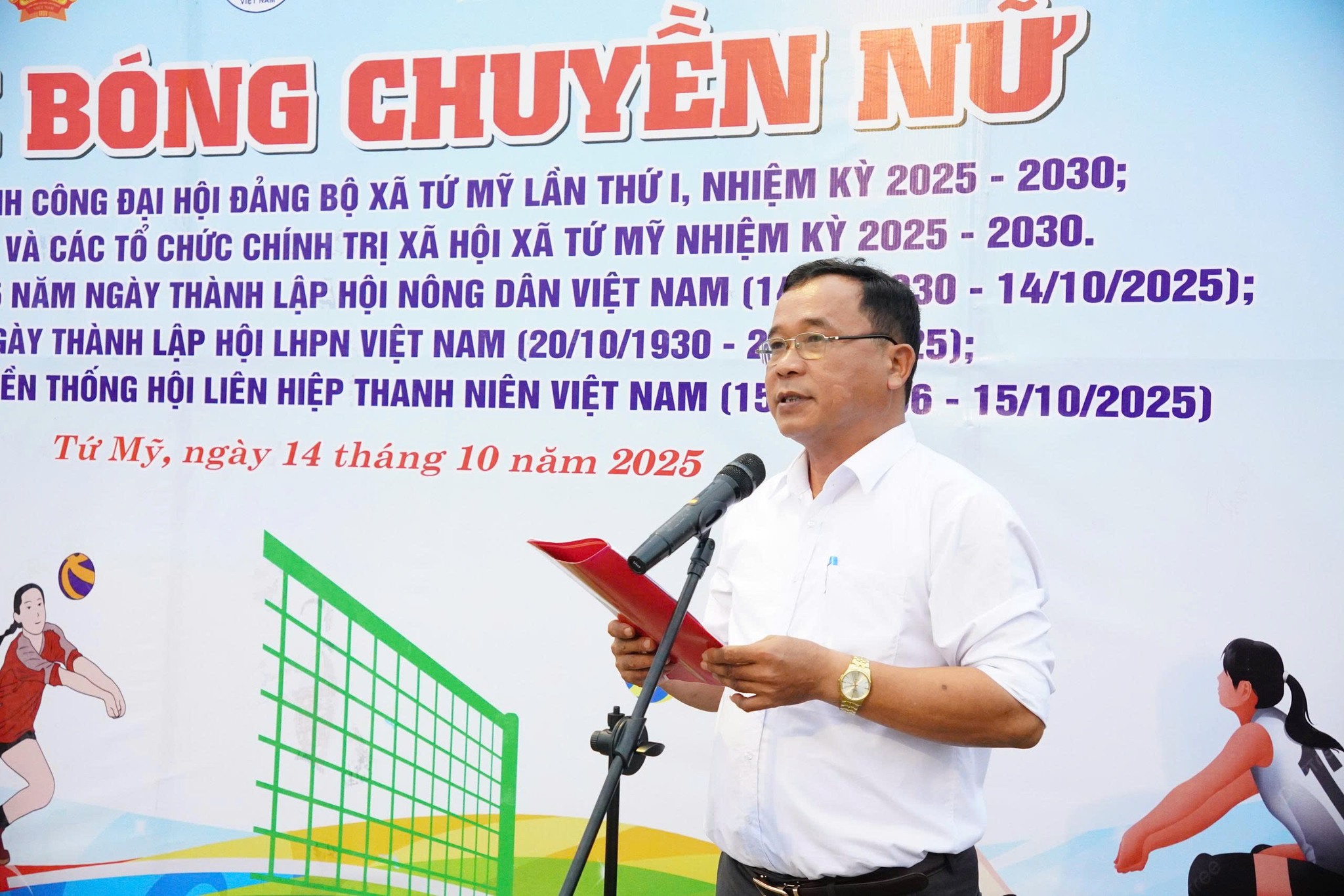Xã Tứ Mỹ sôi nổi giải bóng chuyền nữ năm 2025