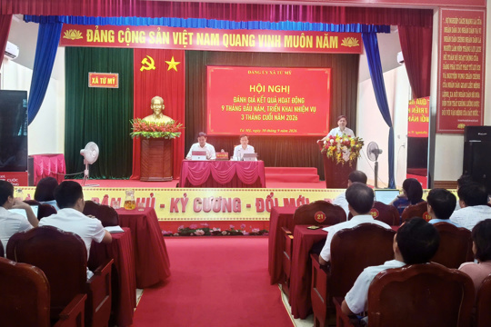 Ban Thường vụ Đảng ủy xã Tứ Mỹ đánh giá kết quả thực hiện nhiệm vụ 9 tháng đầu năm