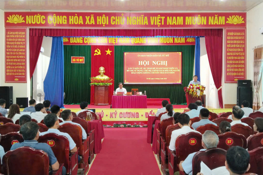 Tứ Mỹ: Hội nghị cốt cán bàn và cho ý kiến vào dự thảo đề án sáp nhập và đặt tên thôn 