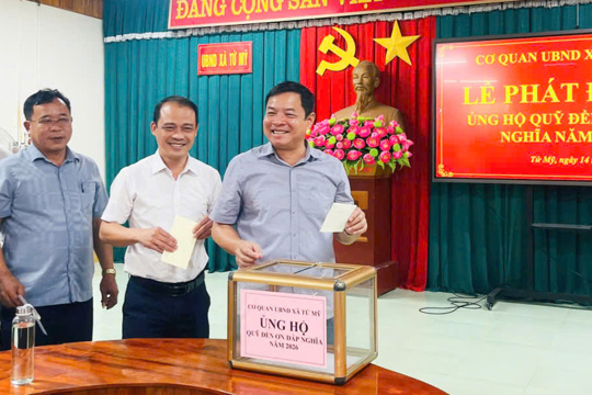Cơ quan UBND xã Tứ Mỹ phát động ủng hộ Quỹ "Đền ơn đáp nghĩa" năm 2026 