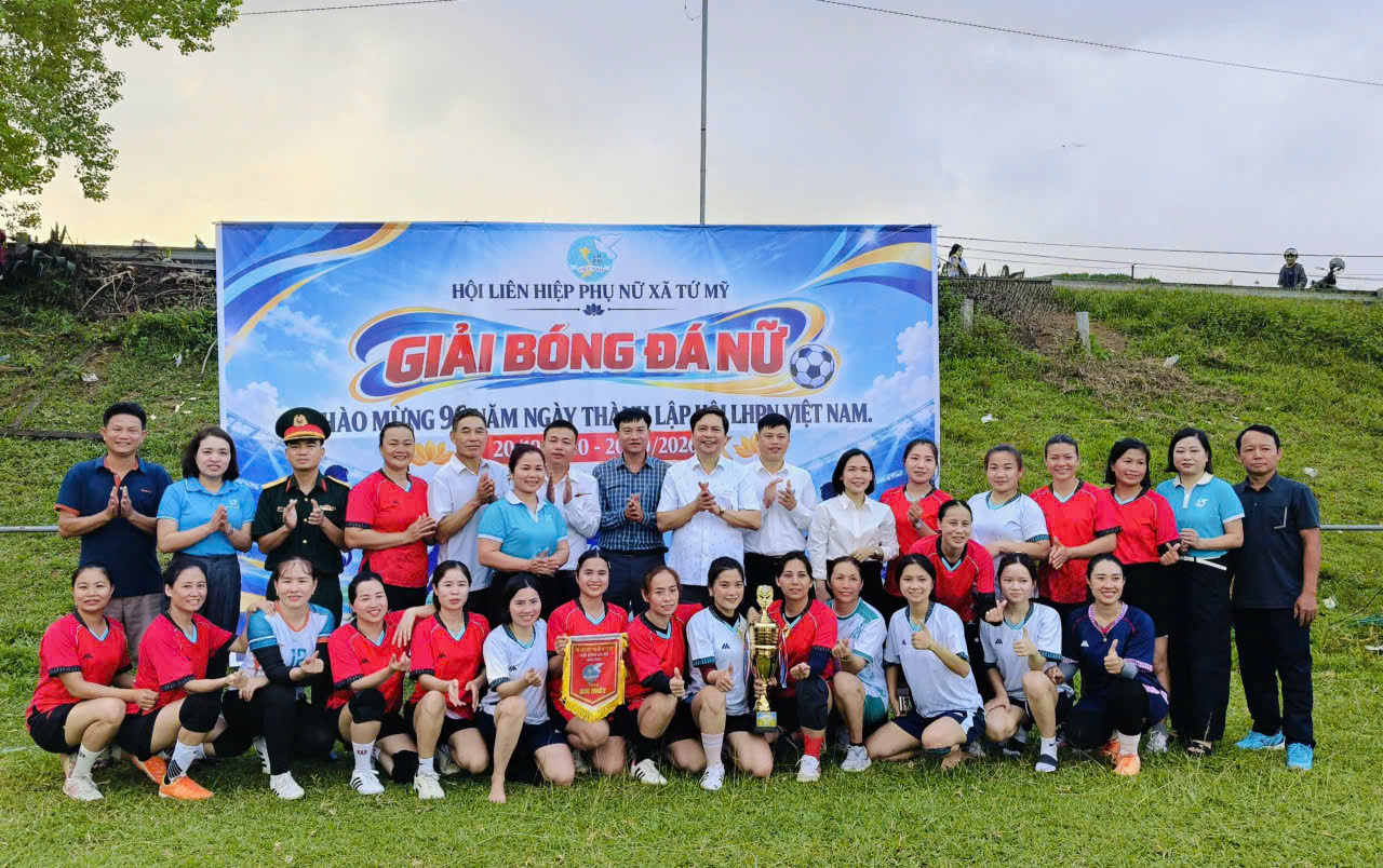 Thôn Đại Châu giành Cúp vô địch Giải bóng đá nữ xã Tứ Mỹ năm 2026