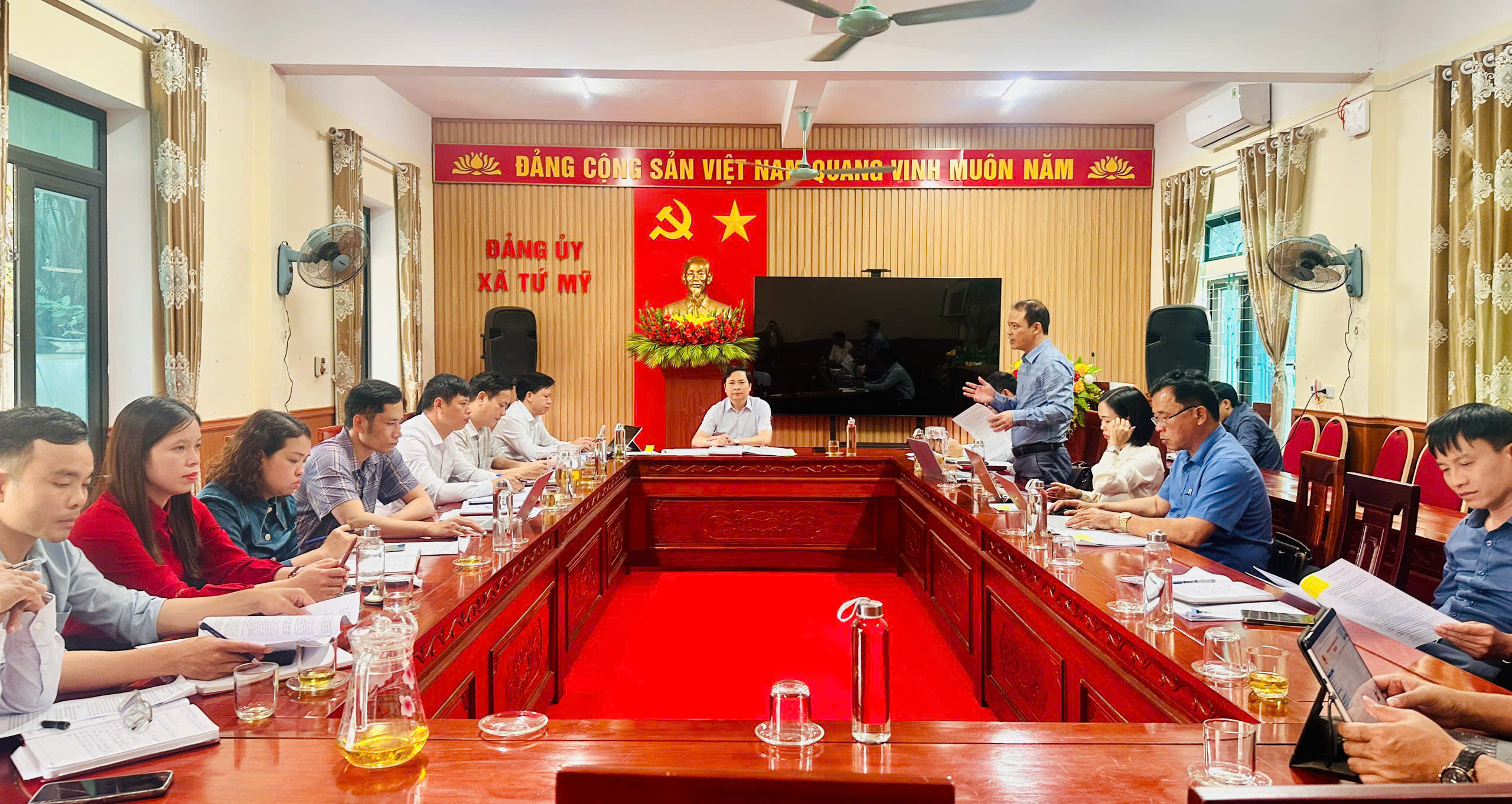 Ban Chỉ đạo bầu cử xã Tứ Mỹ tổ chức họp triển khai công tác bầu cử Quốc hội khóa XVI và HĐND các cấp nhiệm kỳ 2026 - 2031 thời gian tới 